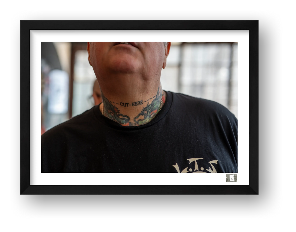 Cut Here — framed